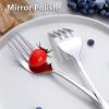E-far Large Serving Utensils Set of 4, 9.8 Inch Stainless Steel Serving Spoons & Serving Forks, Big Hostess Set for Buffet Party Catering Wedding Kitchen Restaurant, Dishwasher Safe(Serving Forks)