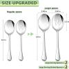 E-far Large Serving Utensils Set of 4, 9.8 Inch Stainless Steel Serving Spoons & Serving Forks, Big Hostess Set for Buffet Party Catering Wedding Kitchen Restaurant, Dishwasher Safe(Solid & Slotted Spoons)