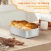 E-far Loaf Pan for Baking Bread, 9 x 5 Inch Stainless Steel Baking Loaf Pan, Metal Bakeware for Bread Meatloaf Cake Brownies, Healthy & Non Toxic, Brushed Finish & Easy Release, Oven & Dishwasher Safe(6)