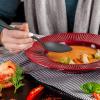 E-far Matte Black Dinner Spoons Set of 12, 7.9 Inch Stainless Steel Soup Spoons Tablespoons for Home, Kitchen or Restaurant, Squared Edge & Dishwasher Safe(7.9 Inches(Black))