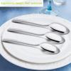 E-far Matte Black Dinner Spoons Set of 12, 7.9 Inch Stainless Steel Soup Spoons Tablespoons for Home, Kitchen or Restaurant, Squared Edge & Dishwasher Safe(7.9 Inches)