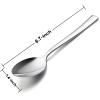 E-far Matte Black Dinner Spoons Set of 12, 7.9 Inch Stainless Steel Soup Spoons Tablespoons for Home, Kitchen or Restaurant, Squared Edge & Dishwasher Safe(6.7 Inches)
