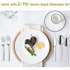 E-far Matte Black Dinner Spoons Set of 12, 7.9 Inch Stainless Steel Soup Spoons Tablespoons for Home, Kitchen or Restaurant, Squared Edge & Dishwasher Safe(6.7 Inches)