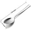E-far Matte Black Dinner Spoons Set of 12, 7.9 Inch Stainless Steel Soup Spoons Tablespoons for Home, Kitchen or Restaurant, Squared Edge & Dishwasher Safe(7.9 Inches)