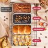 E-far Mini Loaf Pan Set of 4, Small Stainless Steel Bread Baking Pans for Oven, 6.3 x 3.5 Inch Tiny Meatloaf Pans for Homemade Bread Pound Cake Brownies, Non-toxic & Dishwasher Safe(Set of 3)