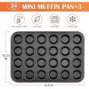 E-far Mini Muffin Pan – 24-Cup Nonstick Carbon Steel Cupcake Tin for Perfect Mini Muffins & Cupcakes, Warp-Free for Even Baking & Easy Release, Oven & Dishwasher Safe(3)