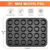 E-far Mini Muffin Pan – 24-Cup Nonstick Carbon Steel Cupcake Tin for Perfect Mini Muffins & Cupcakes, Warp-Free for Even Baking & Easy Release, Oven & Dishwasher Safe(1)
