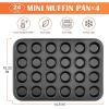 E-far Mini Muffin Pan – 24-Cup Nonstick Carbon Steel Cupcake Tin for Perfect Mini Muffins & Cupcakes, Warp-Free for Even Baking & Easy Release, Oven & Dishwasher Safe(4)