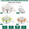 E-far Mixing Bowls Set of 5, Stainless Steel Salad Mixing Bowl with Transparent Lid, Metal Nesting Bowl Attach with 3 Graters for Kitchen Prepping/Serving/Baking/Storage, 4.6/2.6/1.5/1/0.7 QT – Black(Colorful)