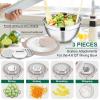E-far Mixing Bowls Set of 5, Stainless Steel Salad Mixing Bowl with Transparent Lid, Metal Nesting Bowl Attach with 3 Graters for Kitchen Prepping/Serving/Baking/Storage, 4.6/2.6/1.5/1/0.7 QT – Black(Colorful)