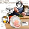E-far Mixing Bowls Set of 7, Stainless Steel Mixing Bowls with Airtight Clear Lids, Metal Nesting Bowls for Kitchen Prep, Baking, Serving, Dishwasher Safe, Size 4.6, 3.5, 3, 2, 1.5, 1, 0.7QT, Black(Khaki)