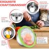 E-far Mixing Bowls Set of 7, Stainless Steel Mixing Bowls with Airtight Clear Lids, Metal Nesting Bowls for Kitchen Prep, Baking, Serving, Dishwasher Safe, Size 4.6, 3.5, 3, 2, 1.5, 1, 0.7QT, Black(Multicolor)