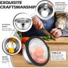 E-far Mixing Bowls Set of 7, Stainless Steel Mixing Bowls with Airtight Clear Lids, Metal Nesting Bowls for Kitchen Prep, Baking, Serving, Dishwasher Safe, Size 4.6, 3.5, 3, 2, 1.5, 1, 0.7QT, Black(Black)
