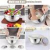 E-far Mixing Bowls with Lids Set, 15PCS Stainless Steel Mixing Nesting Bowl with Colander & 3 Metal Grater for Kitchen Prep/Baking/Storage, Non-Slip Bottom & Airtight Lid, 4.6, 3, 1.5, 1, 0.7QT, Khaki(Khaki)