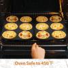 E-far Muffin Top Pan Set of 2, Nonstick 6-Cavity Shallow Cupcake Pan for Baking Whoopie Pie, Yorkshire Pudding, Eggs, Cornbread, Drop Cookies, Easy Release & Clean, 3-Inch Standard Size(Muffin Top Pan)
