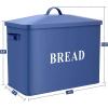 E-far Navy Blue Bread Box for Kitchen Countertop, Metal Bread Bin Holder for Modern Farmhouse Decor, Extra Large & High Capacity Storage Container – 13″ x 9.8″ x 7.3″ – Holds 2+ Loaves, Vintage Style(Blue)
