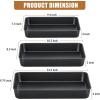 E-far Nonstick Baking Pans Set of 3, Rectangle Stainless Steel Sheet Cake Pan for Toaster Oven, 12.5/10.5/9.4 Inch, Black Bakeware for Brownie Lasagna Casserole Cake, Non-toxic & Healthy, 2 inch Deep