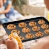 E-far Nonstick Baking Sheet with Rack Set, 16 x 12 x 1 Inch Cookie Sheet Baking Pan with Cooling Rack for Oven, Commercial Grade & Non-Toxic, Easy to Clean(12.5 x 9.5 inch)