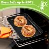 E-far Nonstick Baking Sheet with Rack Set, 16 x 12 x 1 Inch Cookie Sheet Baking Pan with Cooling Rack for Oven, Commercial Grade & Non-Toxic, Easy to Clean(10.5 x 8 inch)