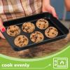E-far Nonstick Baking Sheet with Rack Set, 16 x 12 x 1 Inch Cookie Sheet Baking Pan with Cooling Rack for Oven, Commercial Grade & Non-Toxic, Easy to Clean(9 x 7 inch)