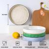 E-far Pasta Bowls Set of 4, 35oz Large Salad Bowls for Serving, Wide and Shallow Ceramic Plates for Kitchen, Double Reactive Glaze, Microwave and Dishwasher Safe, Seashell White(Assorted Colors)