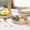 E-far Pasta Bowls Set of 4, 35oz Large Salad Bowls for Serving, Wide and Shallow Ceramic Plates for Kitchen, Double Reactive Glaze, Microwave and Dishwasher Safe, Seashell White(Khaki)
