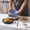 E-far Pasta Bowls Set of 4, 35oz Large Salad Bowls for Serving, Wide and Shallow Ceramic Plates for Kitchen, Double Reactive Glaze, Microwave and Dishwasher Safe, Seashell White(Multicolor)