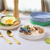 E-far Pasta Bowls Set of 4, 35oz Large Salad Bowls for Serving, Wide and Shallow Ceramic Plates for Kitchen, Double Reactive Glaze, Microwave and Dishwasher Safe, Seashell White(Assorted Colors)