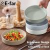 E-far Pasta Bowls Set of 4-35oz Shallow Ceramic Bowl Plates for Serving Dinner, Soup & Salad | Stoneware Pasta Plates | Microwave & Dishwasher Safe | Matte Black(Multicolor)