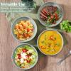 E-far Pasta Bowls Set of 4-35oz Shallow Ceramic Bowl Plates for Serving Dinner, Soup & Salad | Stoneware Pasta Plates | Microwave & Dishwasher Safe | Matte Black(Mist Green)