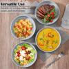E-far Pasta Bowls Set of 4-35oz Shallow Ceramic Bowl Plates for Serving Dinner, Soup & Salad | Stoneware Pasta Plates | Microwave & Dishwasher Safe | Matte Black(Haze Gray)