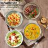 E-far Pasta Bowls Set of 4-35oz Shallow Ceramic Bowl Plates for Serving Dinner, Soup & Salad | Stoneware Pasta Plates | Microwave & Dishwasher Safe | Matte Black(Multicolor)