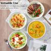 E-far Pasta Bowls Set of 4-35oz Shallow Ceramic Bowl Plates for Serving Dinner, Soup & Salad | Stoneware Pasta Plates | Microwave & Dishwasher Safe | Matte Black(Stone White)