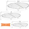 E-far Round Cooking Racks – Size 7½” & 9” & 10½” – Stainless Steel Round Steaming Baking Cooling Rack Set of 3, Multi-Purpose for Canning Air Fryer Pressure Cooker, Dishwasher Safe(10.5″+9″+7.5″)
