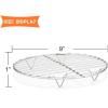 E-far Round Cooking Racks – Size 7½” & 9” & 10½” – Stainless Steel Round Steaming Baking Cooling Rack Set of 3, Multi-Purpose for Canning Air Fryer Pressure Cooker, Dishwasher Safe(9″)