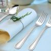 E-far Salad Forks Set of 12, 6.9 Inch Pearled Edge Dessert Forks Stainless Steel Suitable for Party, Home, Kitchen and Restaurant, Non-toxic & Mirror Polished, Dishwasher Safe(6.9inches)