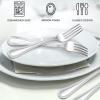 E-far Salad Forks Set of 12, 6.9 Inch Pearled Edge Dessert Forks Stainless Steel Suitable for Party, Home, Kitchen and Restaurant, Non-toxic & Mirror Polished, Dishwasher Safe(6.9inches)