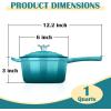 E-far Sauce Pan Set with Lid, 1Qt & 2Qt Enameled Cast Iron Pot Sets for Kitchen Cooking, Small Heavy Duty Dutch Oven Saucepans & Self-basting Lids, Induction-Ready & Easy Clean, White(Peacock Green)