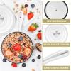 E-far Sauce Pan Set with Lid, 1Qt & 2Qt Enameled Cast Iron Pot Sets for Kitchen Cooking, Small Heavy Duty Dutch Oven Saucepans & Self-basting Lids, Induction-Ready & Easy Clean, White(White)