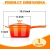 E-far Sauce Pan Set with Lid, 1Qt & 2Qt Enameled Cast Iron Pot Sets for Kitchen Cooking, Small Heavy Duty Dutch Oven Saucepans & Self-basting Lids, Induction-Ready & Easy Clean, White(Orange)