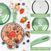 E-far Sauce Pan Set with Lid, 1Qt & 2Qt Enameled Cast Iron Pot Sets for Kitchen Cooking, Small Heavy Duty Dutch Oven Saucepans & Self-basting Lids, Induction-Ready & Easy Clean, White(Pistachio Green)