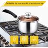 E-far Saucepan with Lid, Max Capacity 2 Quart Stainless Steel Sauce Pot with Glass Lid for Cooking, Easy Clean & Rust Free, Dishwasher Safe(Stainless Steel)