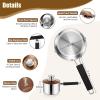 E-far Saucepan with Lid, Max Capacity 2 Quart Stainless Steel Sauce Pot with Glass Lid for Cooking, Easy Clean & Rust Free, Dishwasher Safe(Tri-Ply)