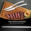 E-far Serrated Steak Knives Set of 12, Stainless Steel Dinner Knife for Home Kitchen Restaurant, 9 Inch Table Knife with Ergonomic Handle and Sharp Tip & Blade, Mirror Silver & Dishwasher Safe(8)