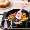 E-far Silicone Cooking Utensils Set, 10-Piece Heat Resistant Kitchen Utensils Set with Wooden Handle for Nonstick Cookware, Kitchen Nonstick Tools Spatula Whisk Tongs Ladle, Non-toxic & Healthy(Khaki)(Pink)