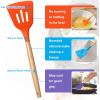 E-far Silicone Cooking Utensils Set, 10-Piece Heat Resistant Kitchen Utensils Set with Wooden Handle for Nonstick Cookware, Kitchen Nonstick Tools Spatula Whisk Tongs Ladle, Non-toxic & Healthy(Khaki)(Multicolor)
