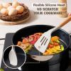 E-far Silicone Cooking Utensils Set, 10-Piece Heat Resistant Kitchen Utensils Set with Wooden Handle for Nonstick Cookware, Kitchen Nonstick Tools Spatula Whisk Tongs Ladle, Non-toxic & Healthy(Khaki)(Khaki)