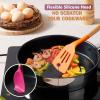 E-far Silicone Cooking Utensils Set, 10-Piece Heat Resistant Kitchen Utensils Set with Wooden Handle for Nonstick Cookware, Kitchen Nonstick Tools Spatula Whisk Tongs Ladle, Non-toxic & Healthy(Khaki)(Multicolor)