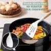 E-far Silicone Cooking Utensils Set, 10-Piece Heat Resistant Kitchen Utensils Set with Wooden Handle for Nonstick Cookware, Kitchen Nonstick Tools Spatula Whisk Tongs Ladle, Non-toxic & Healthy(Khaki)(White)