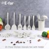 E-far Silicone Cooking Utensils Set, 25 Piece Kitchen Utensils with Holder, Non Toxic Kitchen Tools Spatula, Turner, Spoon, Ladle for Nonstick Cookware, Heat Resistant & Dishwasher Safe – Black(White)